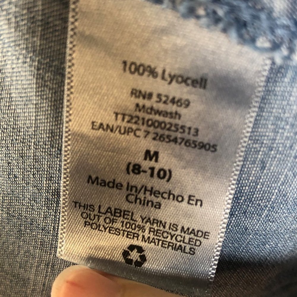 TIME AND TRU (M) Denim Look Blouse - Picture 4 of 5